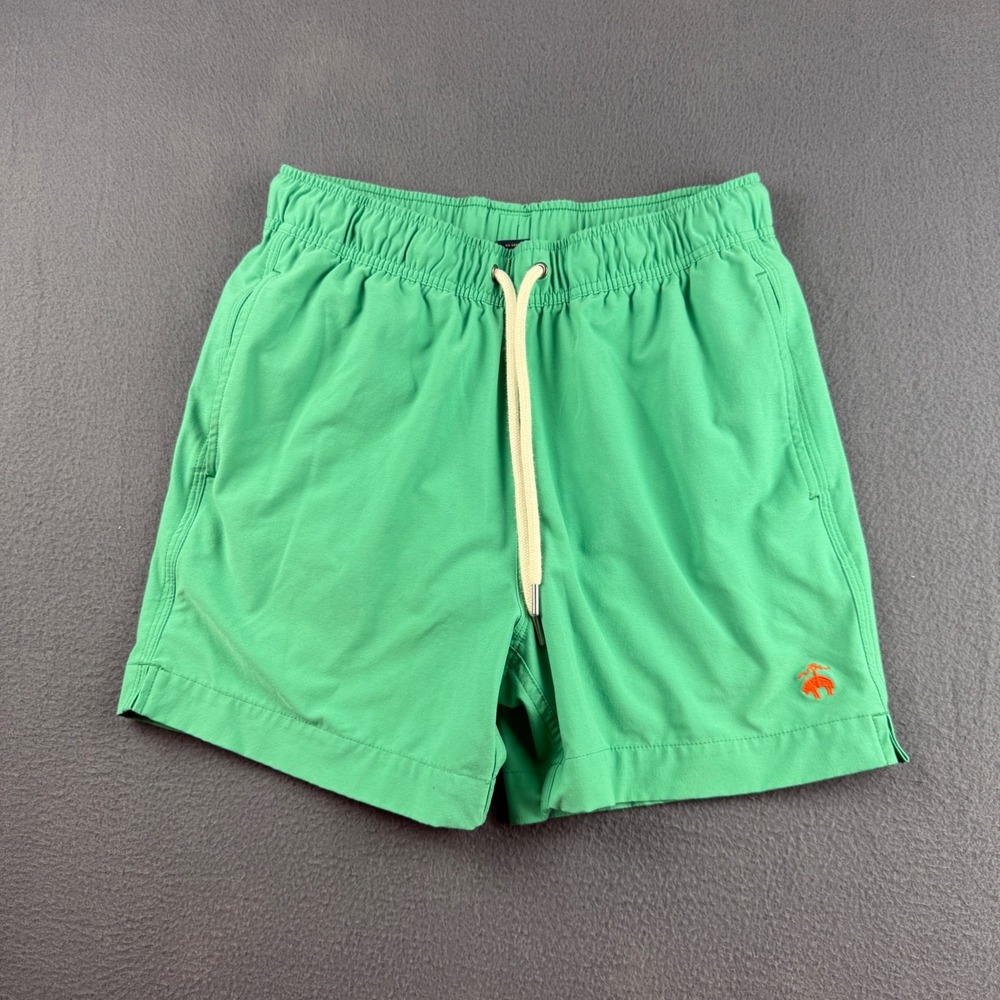Brooks Brothers Swim Trunks Men's S Green Mesh Lined Drawstring Board Shorts - Picture 1 of 9